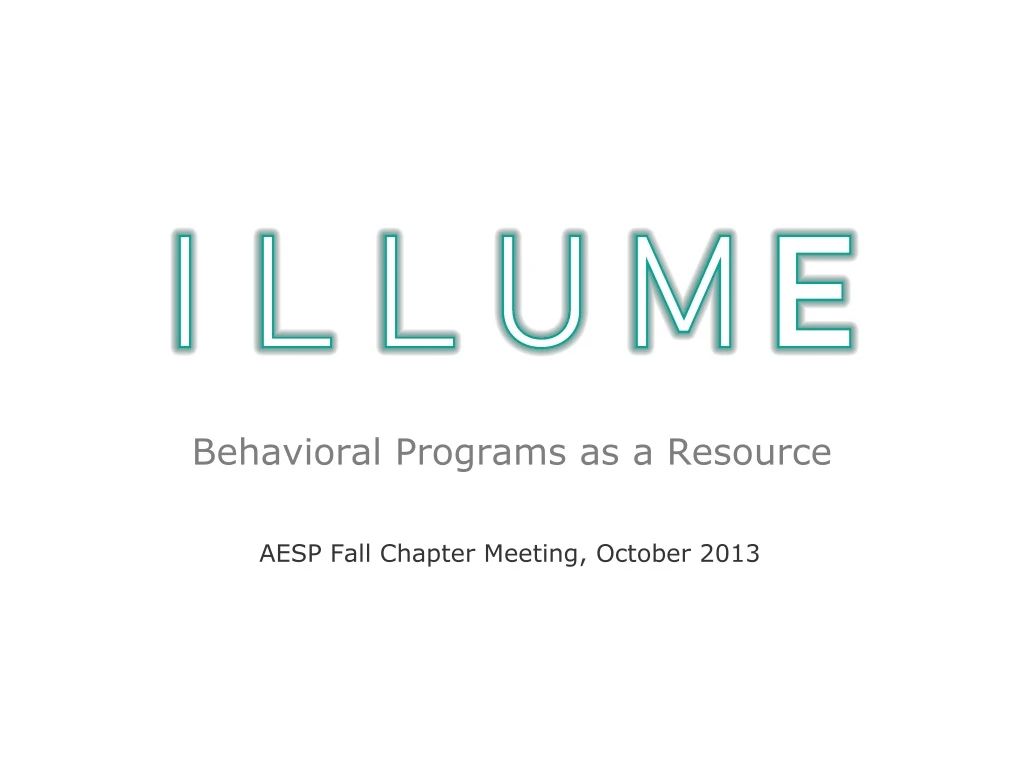 behavioral programs as a resource