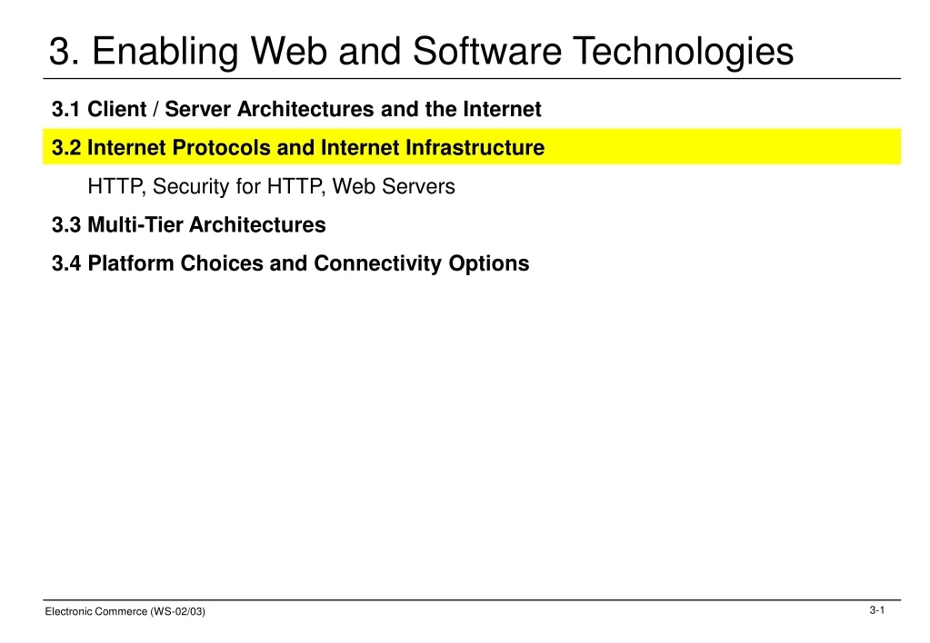 3 enabling web and software technologies