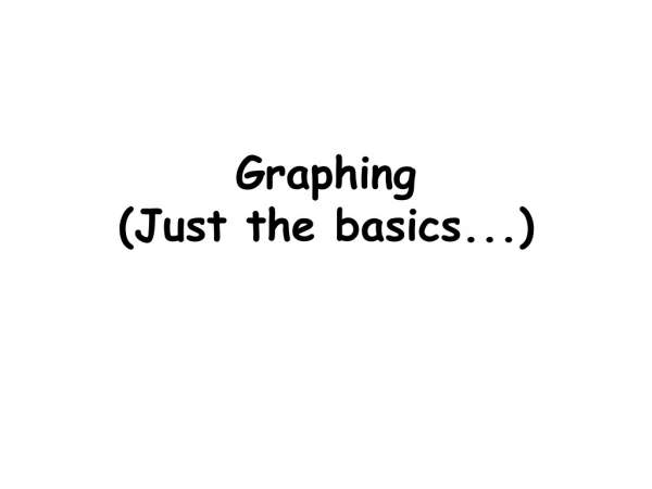 Graphing (Just the basics...)