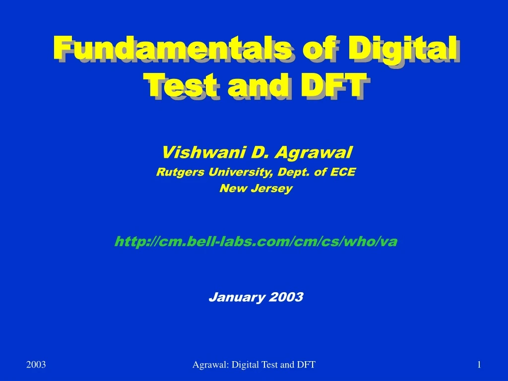 fundamentals of digital test and dft