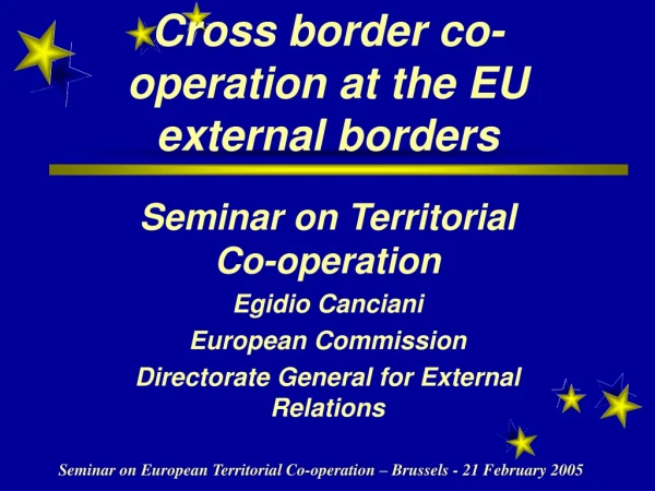 Cross border co-operation at the EU external borders
