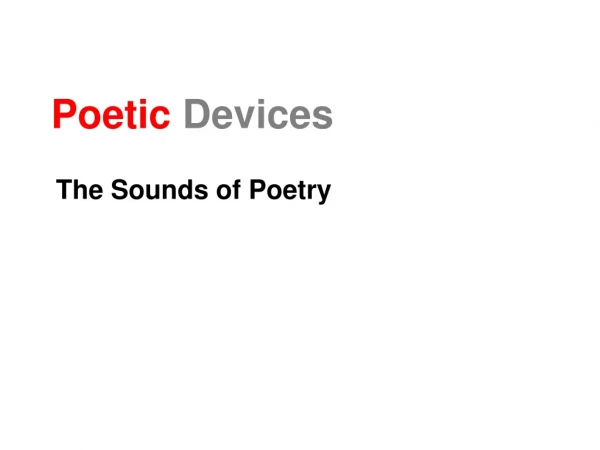 Poetic Devices