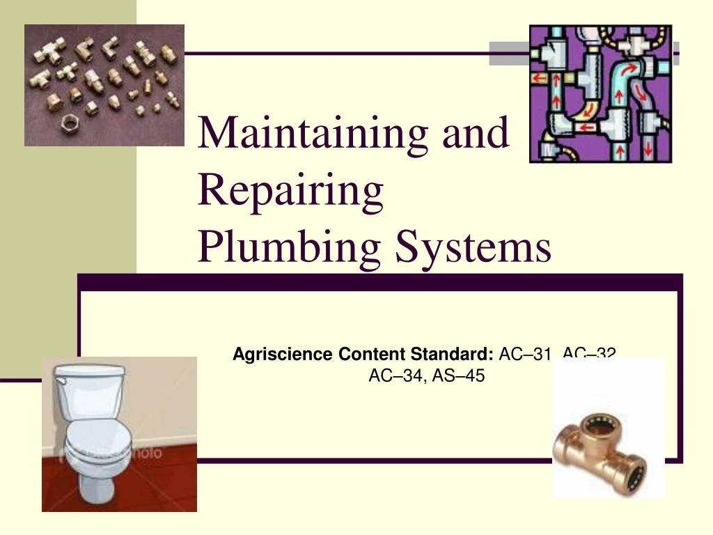 maintaining and repairing plumbing systems