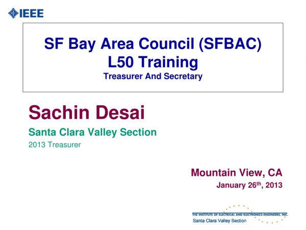 SF Bay Area Council (SFBAC) L50 Training Treasurer And Secretary