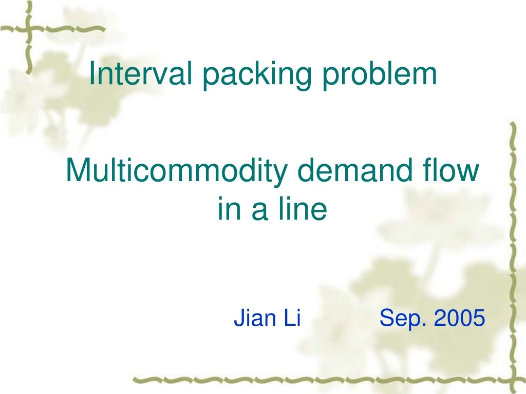 interval packing problem