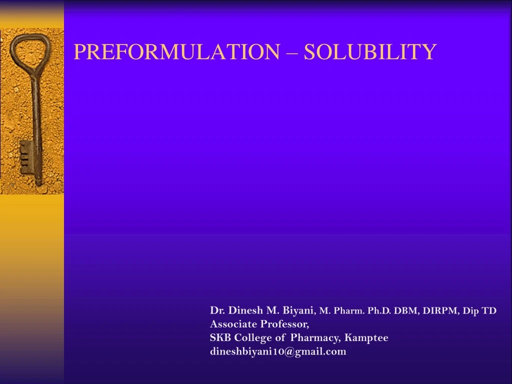 preformulation solubility