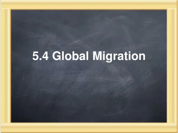 5.4 Global Migration