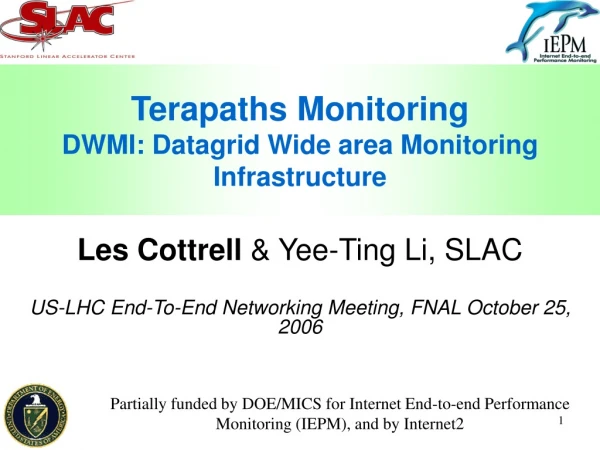 Terapaths Monitoring DWMI: Datagrid Wide area Monitoring Infrastructure