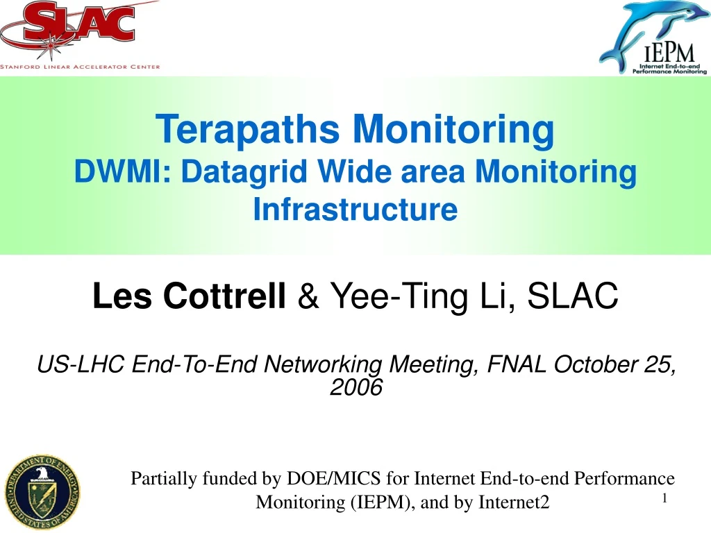 terapaths monitoring dwmi datagrid wide area monitoring infrastructure