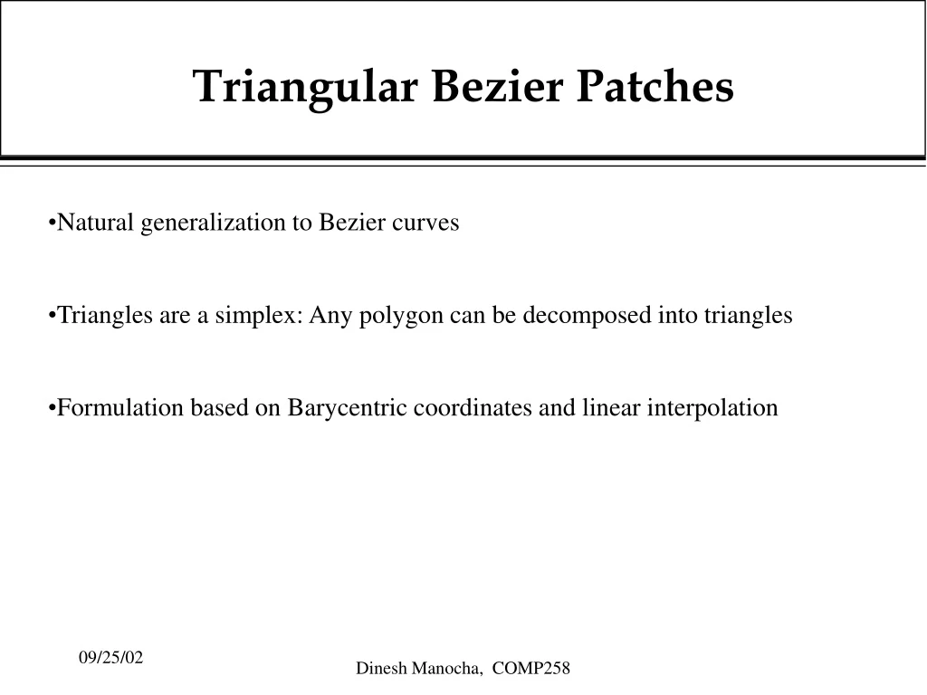 triangular bezier patches