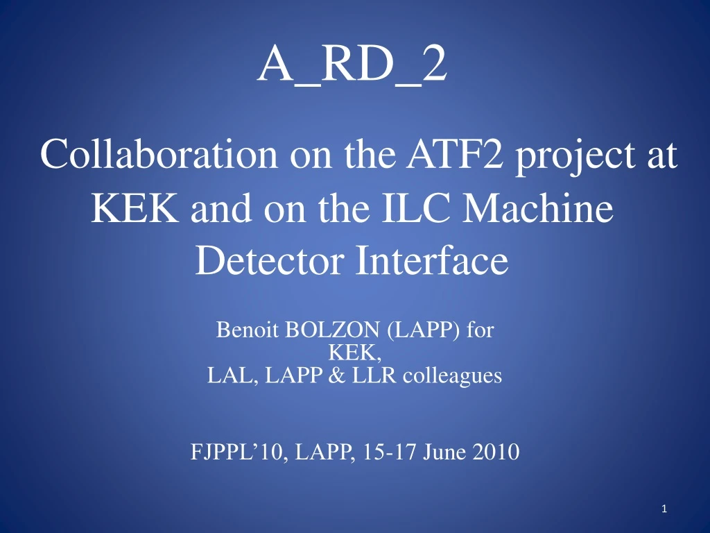 a rd 2 collaboration on the atf2 project