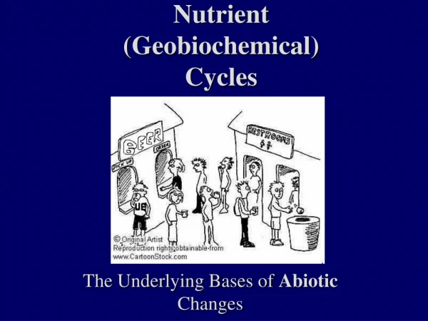 Nutrient  (Geobiochemical)  Cycles