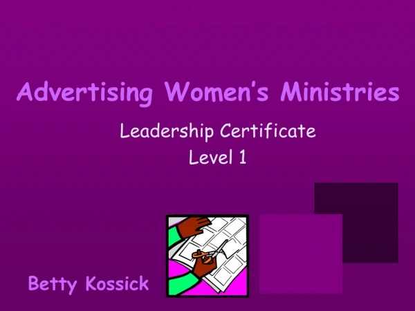 Advertising Women’s Ministries