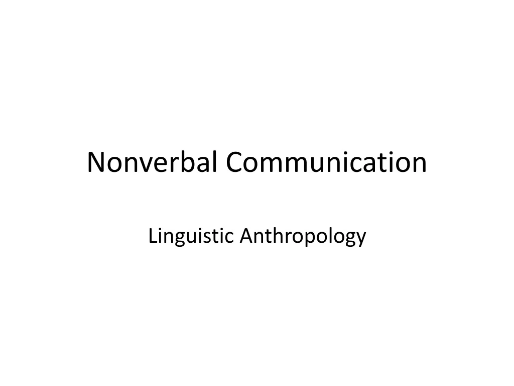 nonverbal communication