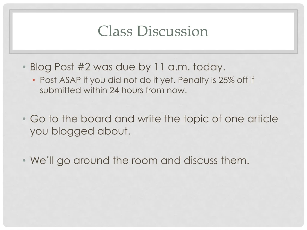 class discussion