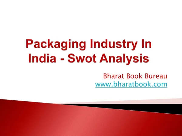 Packaging Industry In India - Swot Analysis