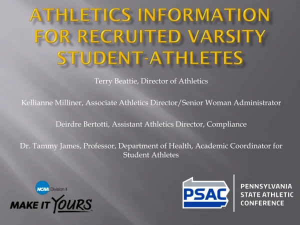 Athletics Information for Recruited Varsity Student-Athletes