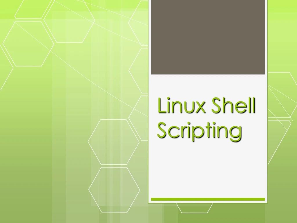 linux shell scripting