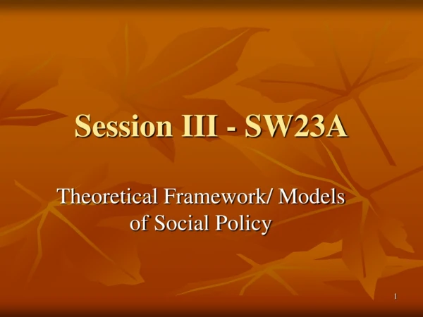 Session III - SW23A
