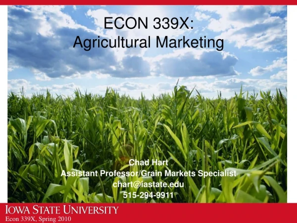 ECON 339X: Agricultural Marketing