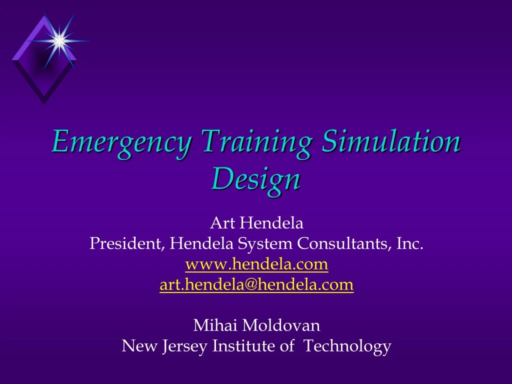 emergency training simulation design