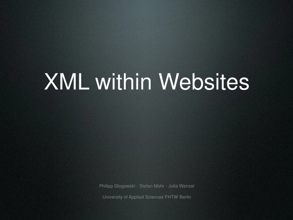 xml within websites