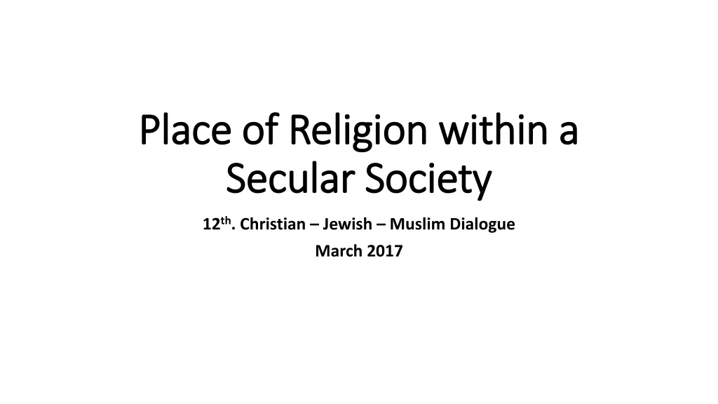 place of religion within a secular society
