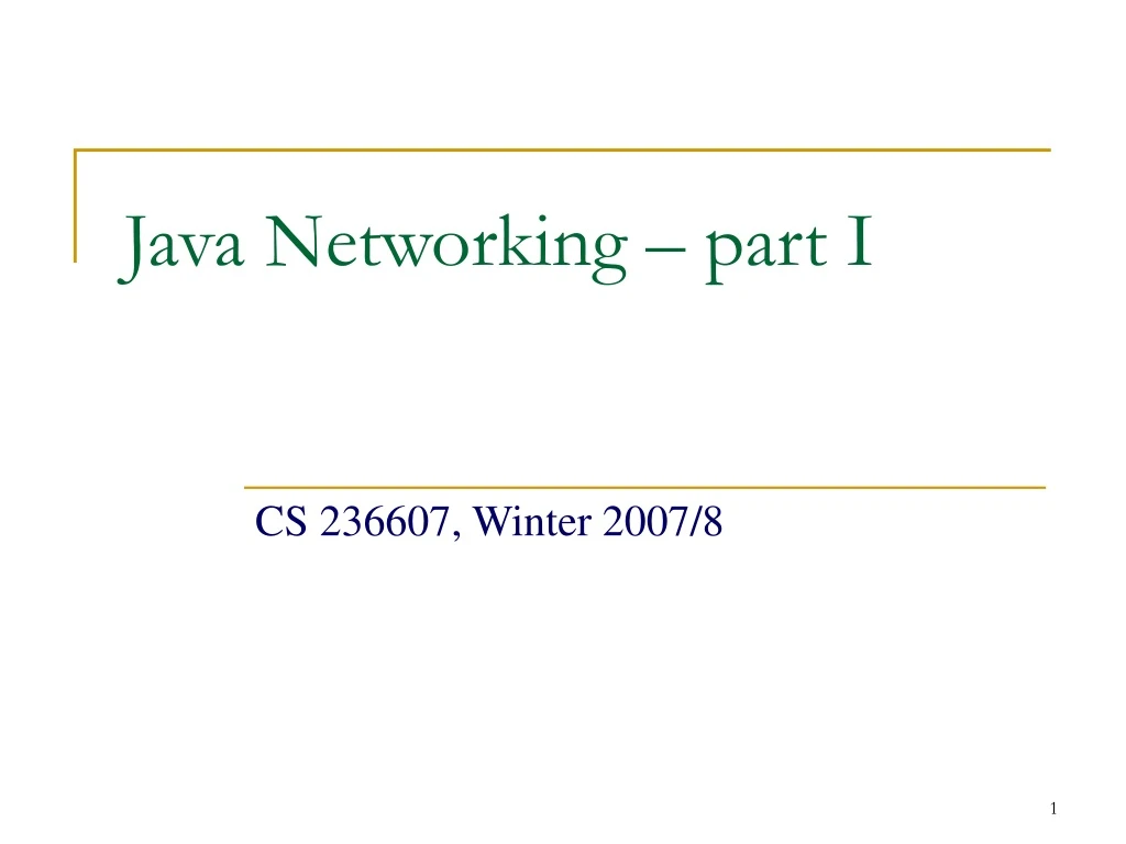 java networking part i