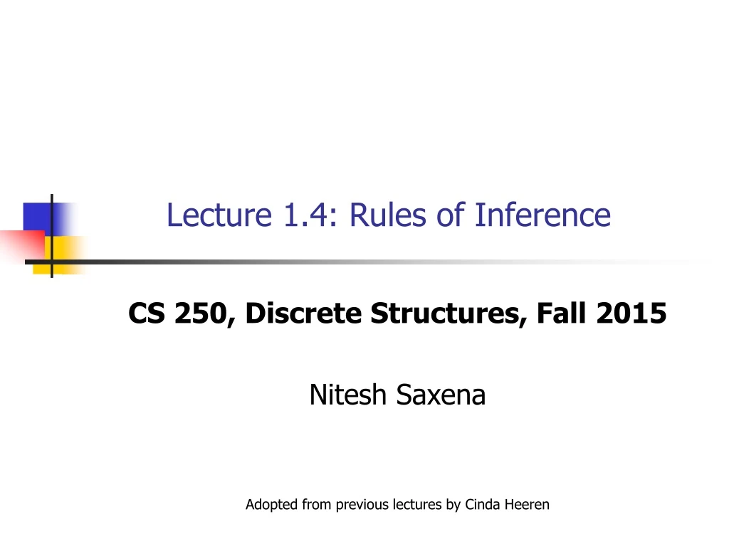 lecture 1 4 rules of inference