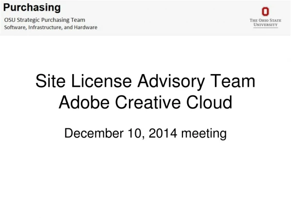 Site License Advisory Team Adobe Creative Cloud