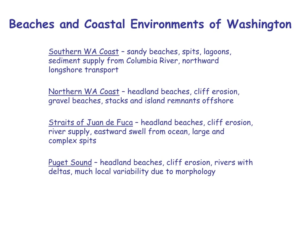 beaches and coastal environments of washington