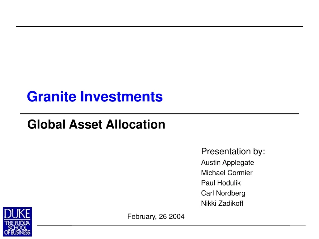 presentation by austin applegate michael cormier paul hodulik carl nordberg nikki zadikoff