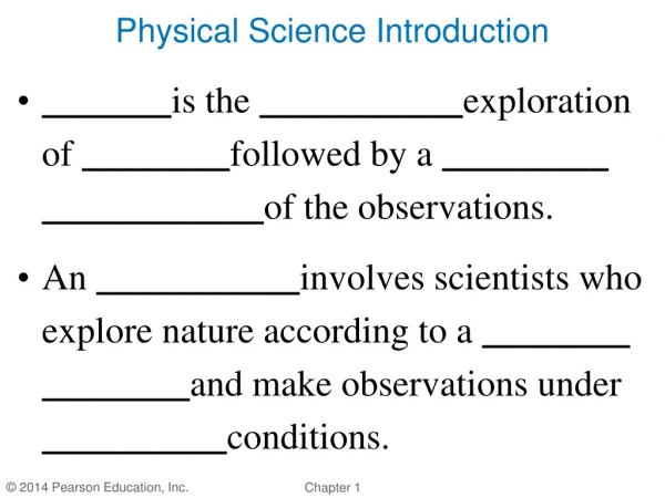 Physical Science Introduction