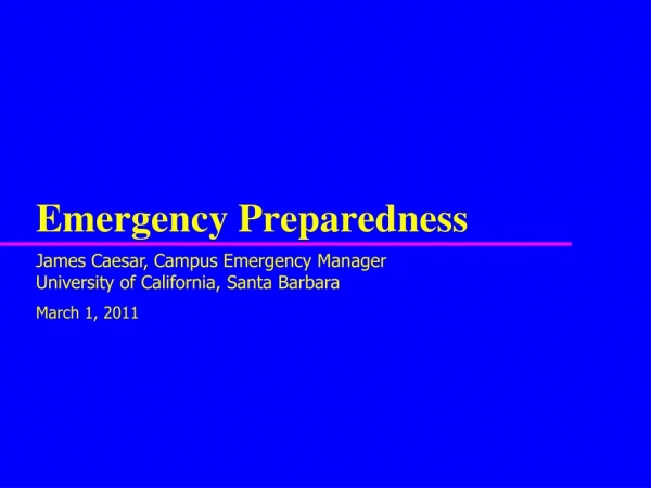 Emergency Preparedness