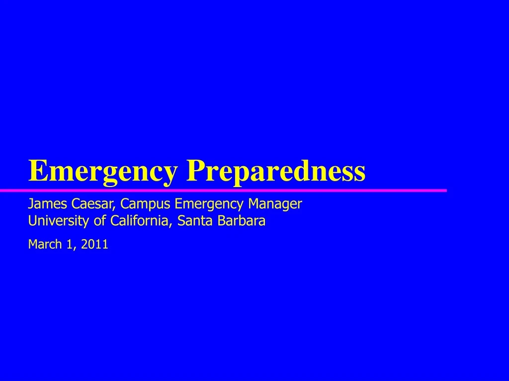 emergency preparedness