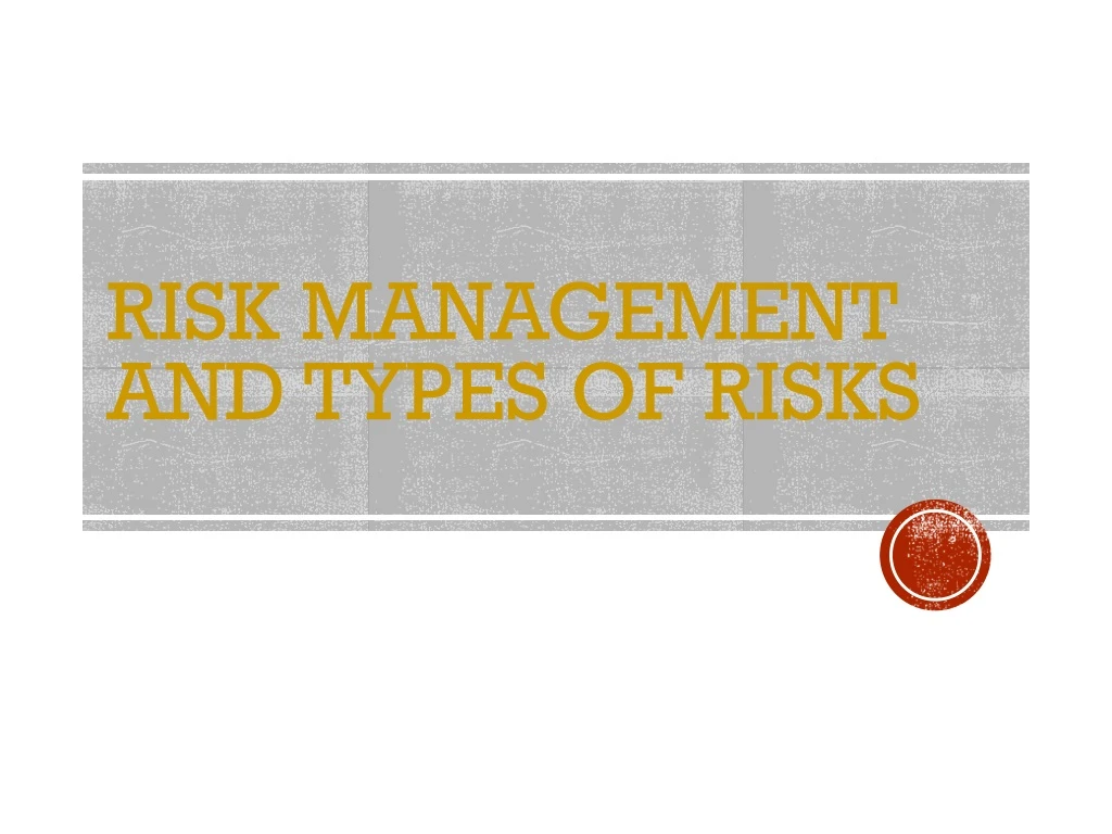 risk management and types of risks