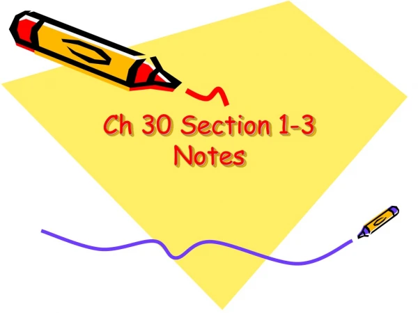 Ch 30 Section 1-3 Notes