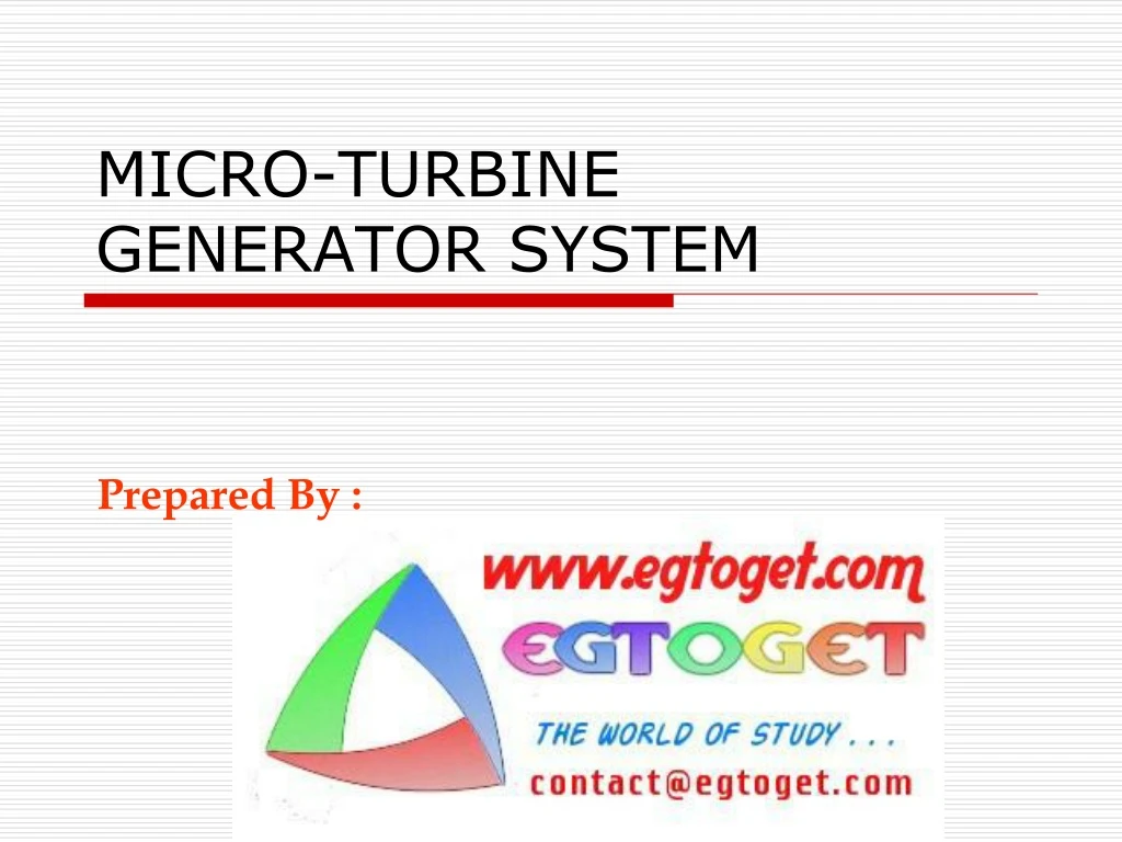 micro turbine generator system