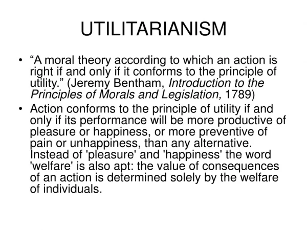 UTILITARIANISM