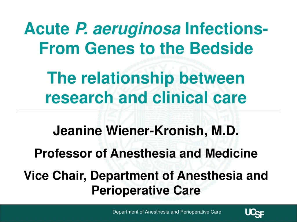 acute p aeruginosa infections from genes