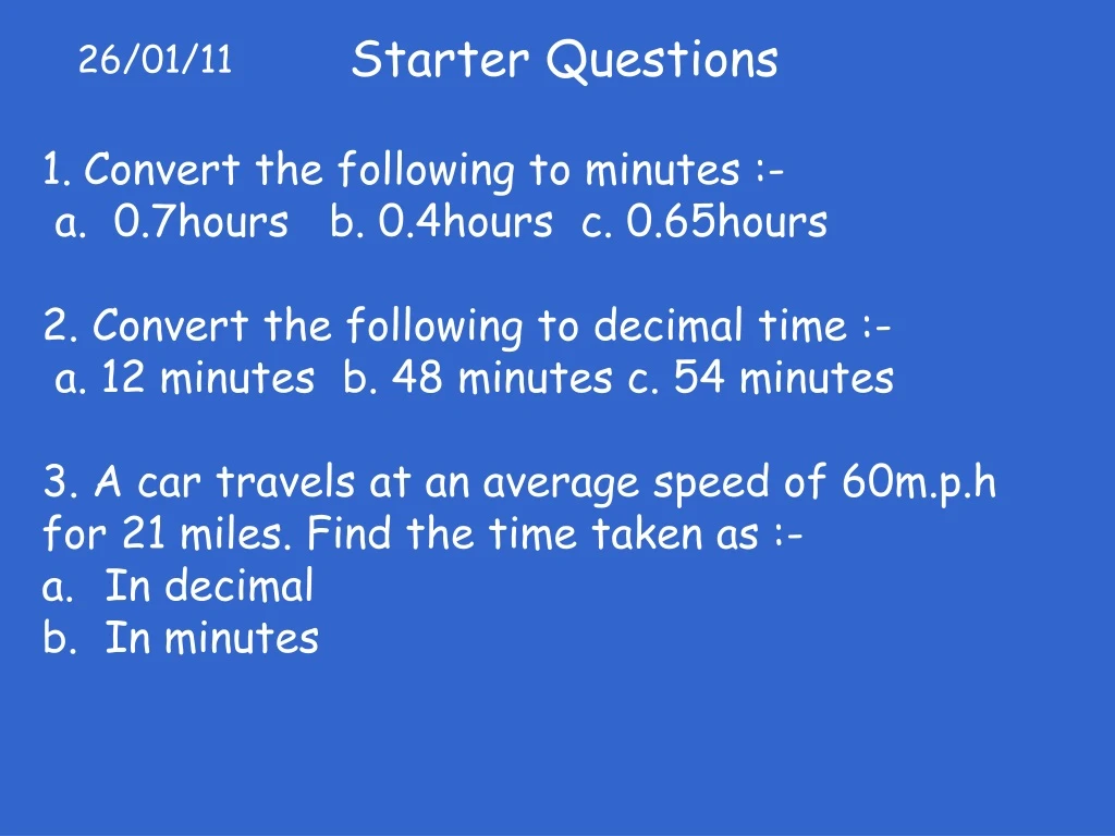 starter questions