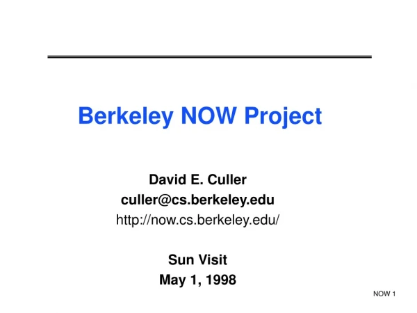 Berkeley NOW Project