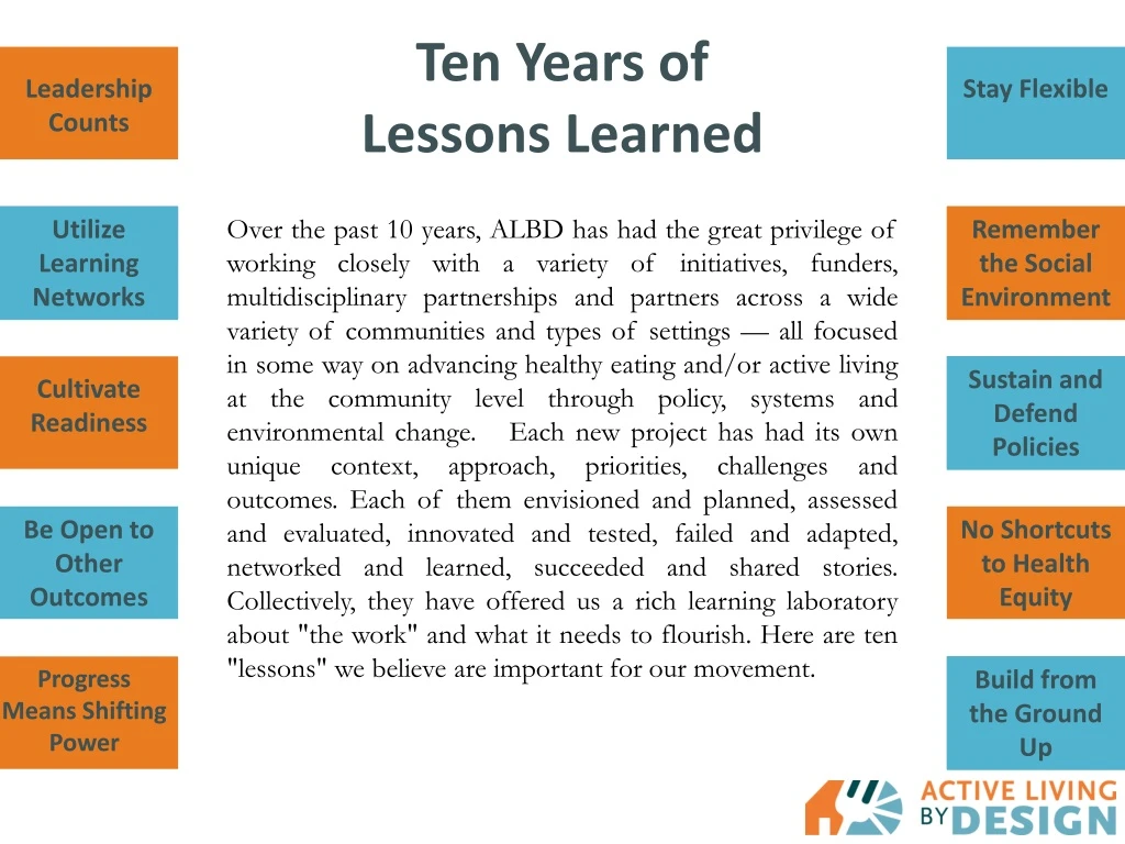 ten years of lessons learned