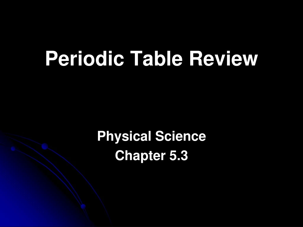 periodic table review