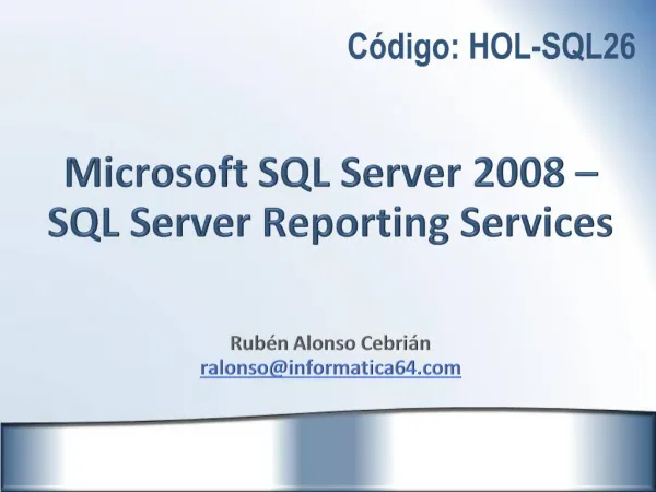 Microsoft SQL Server 2008 SQL Server Reporting Services