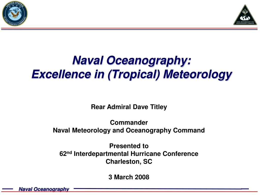 naval oceanography excellence in tropical meteorology