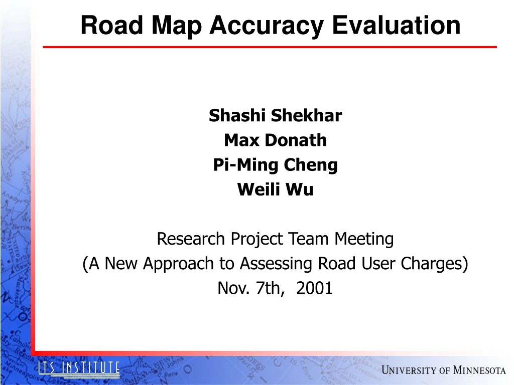 road map accuracy evaluation