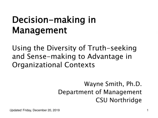 Decision-making in Management