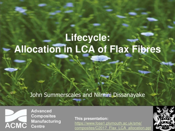 Lifecycle: Allocation in LCA of Flax Fibres