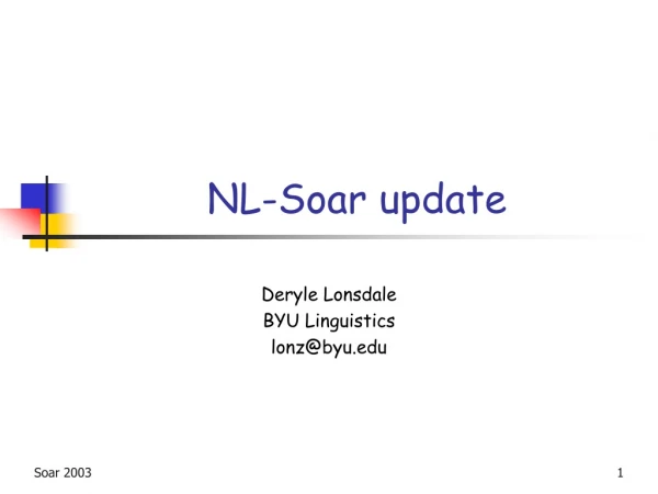 NL-Soar update